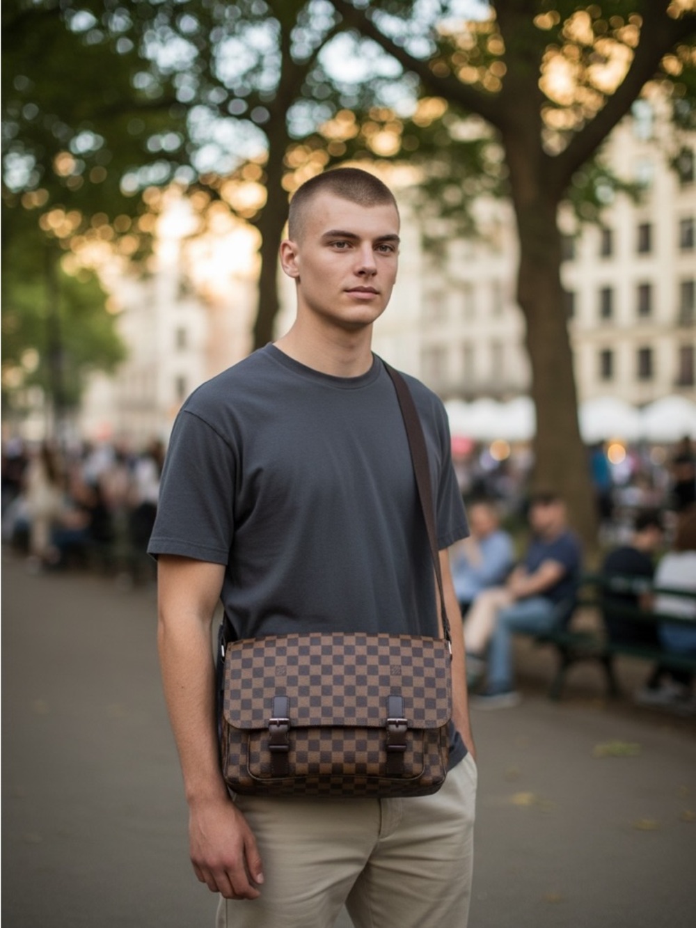 Authentic Louis Vuitton Damier Messenger Melville Shoulder Bag Unisex